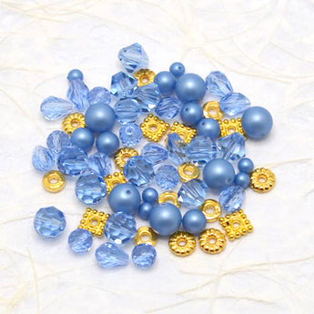Austrian Crystal & Pearl Bead Mix in Aquamarine