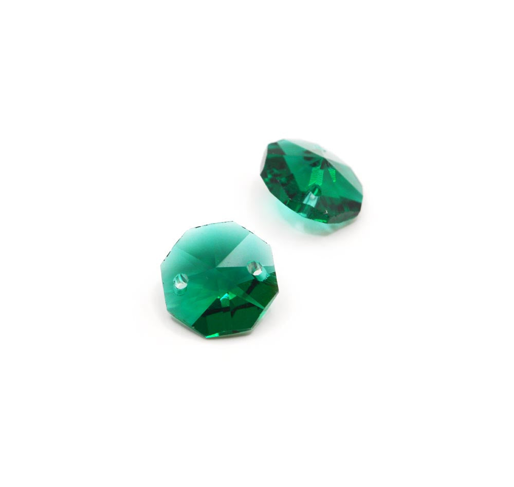 Imitation Austrian Glass Connector Set in Emerald