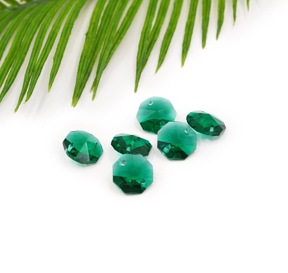 Imitation Austrian Glass Connector Set in Emerald