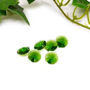 Imitation Austrian Glass Connector Set in Leafy Green