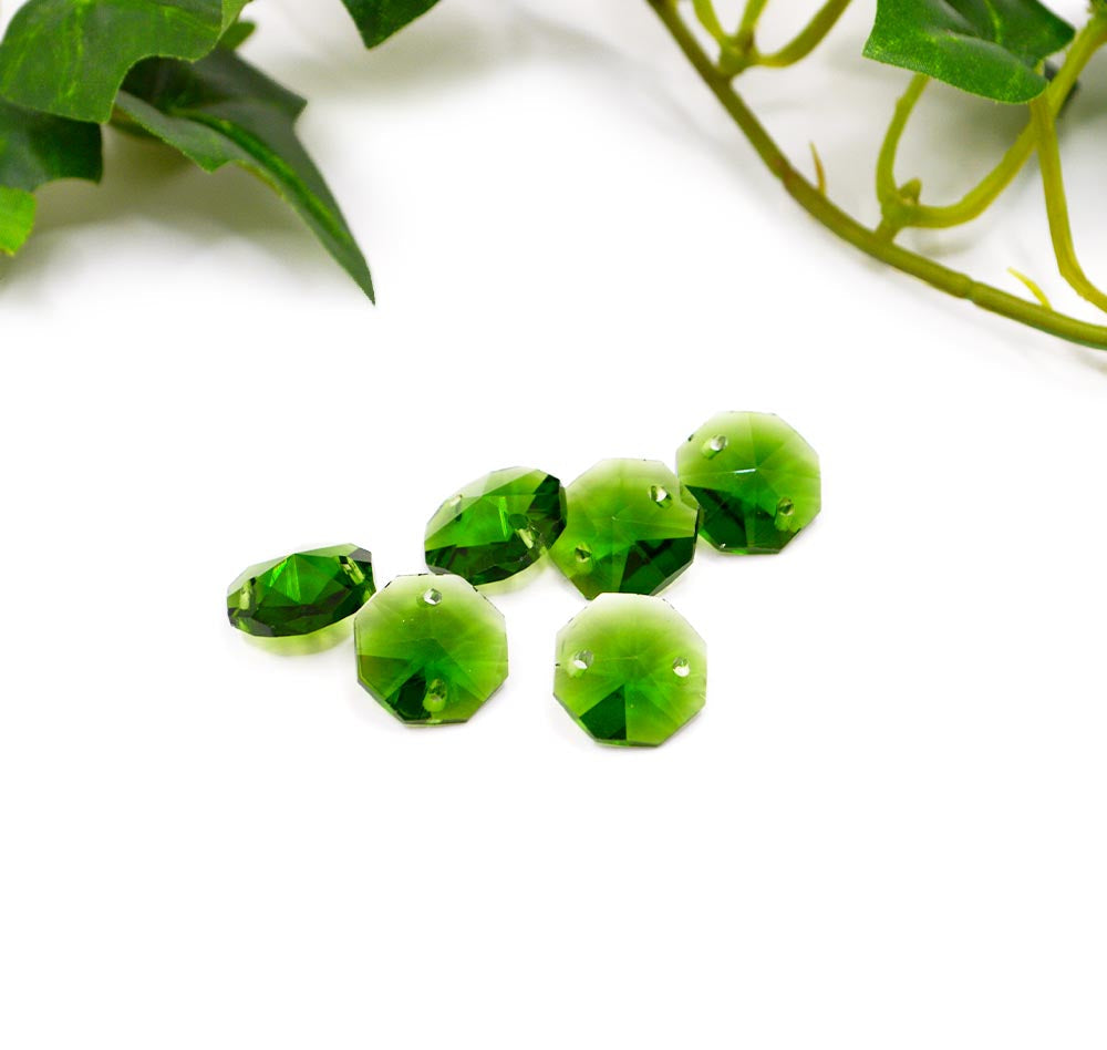 Imitation Austrian Glass Connector Set in Leafy Green