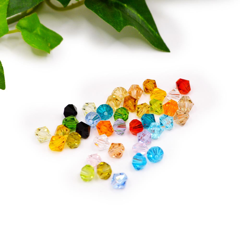 Imitation Austrian Glass Bead Set in Rainbow Bicones