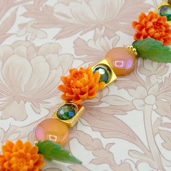 Autumnal Floral Bead Strand in Mums The Word