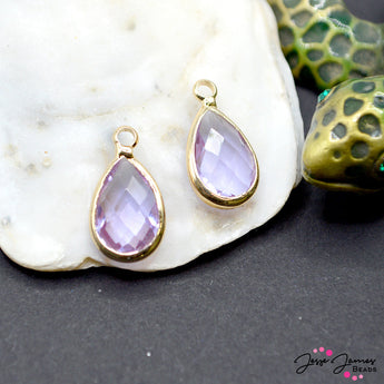 Lavender Jelly Drops Charm Pair