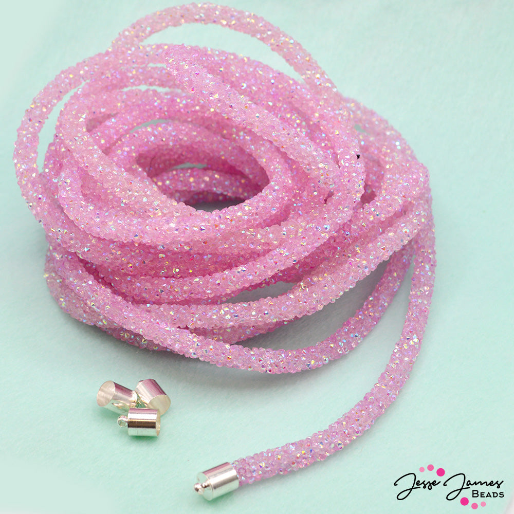 Coral Crystal Cord in Pink