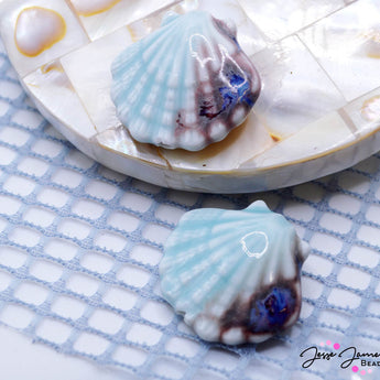 Ceramic Bead Pair in Beachcombers Delight