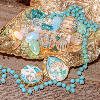 Bead Mix & Chain Bundle In Seashells By The Sea Shore