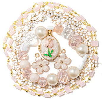 Bead Mix & Chain in Dreamscape Pink