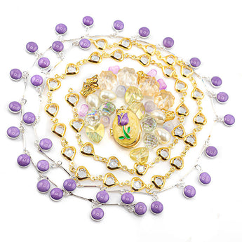 Bead Mix & Chain in Peri Garden