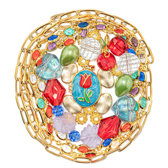 Bead Mix & Chain in Vibrant Rose Garden