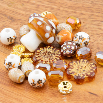 Bead Mix in Lampwork Mushrooms