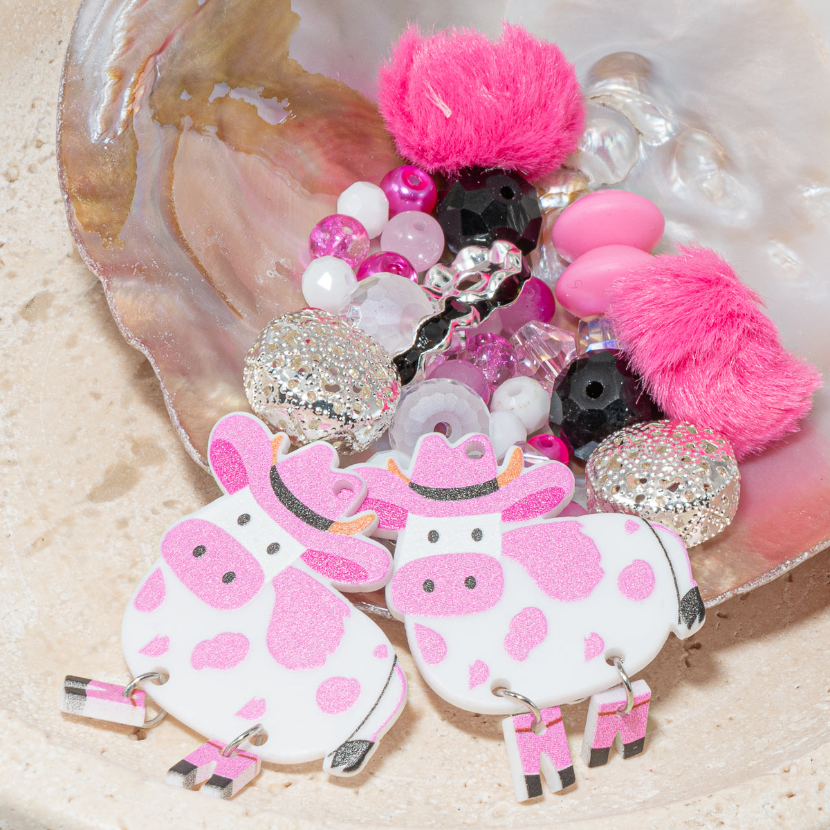 Mini Bead Mix in Pink Cowgirl Club