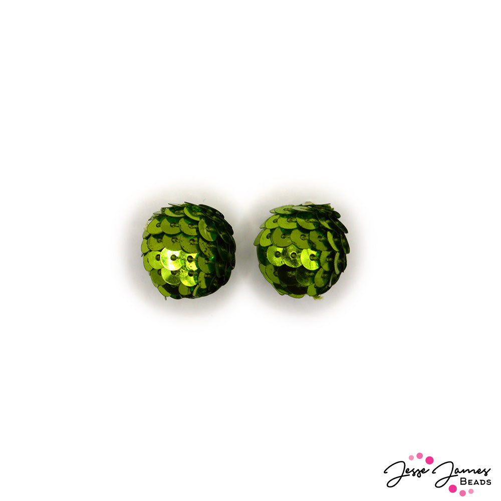 Focal Sequin Bead Pair in Snake Eggs