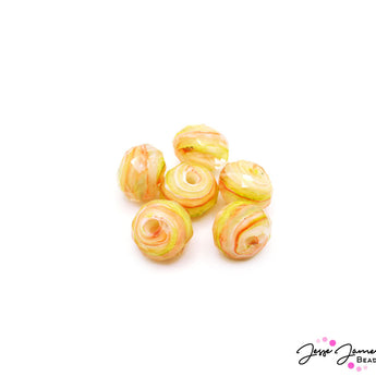 Orange Swirl Bead Set