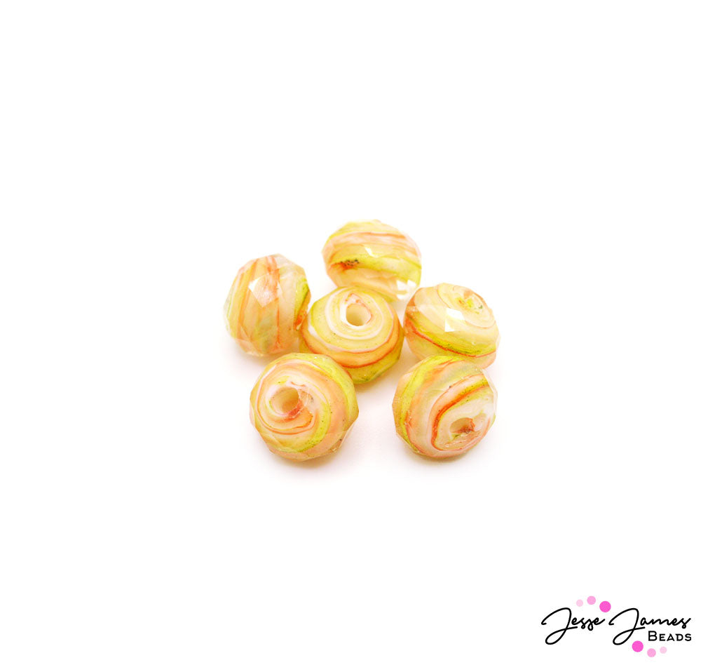 Orange Swirl Bead Set