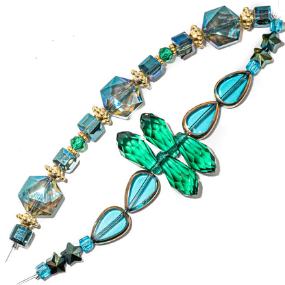 Bead Strand Duo in Emerald Treasures