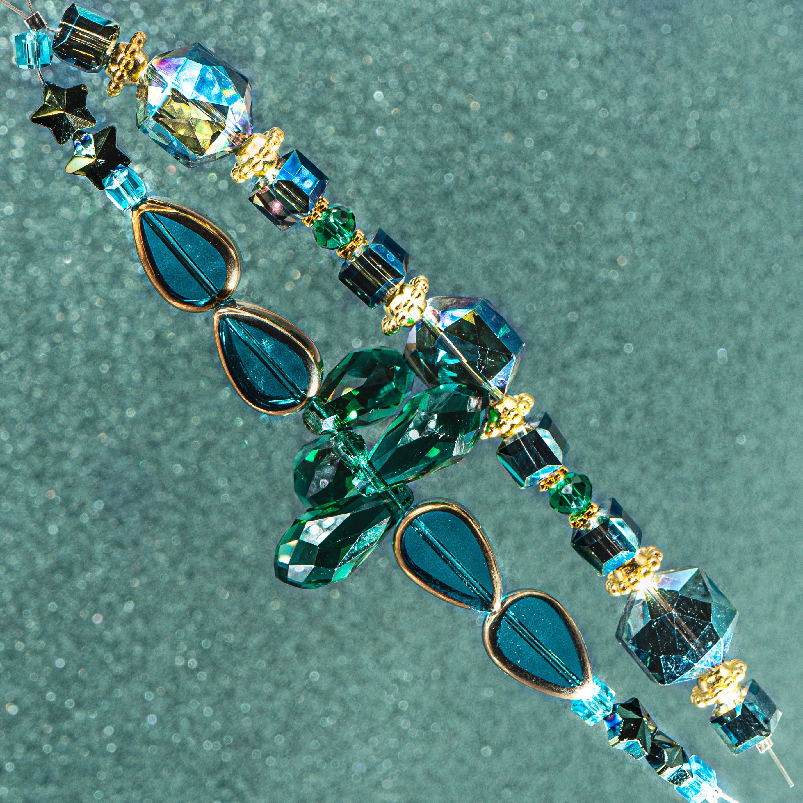 Bead Strand Duo in Emerald Treasures