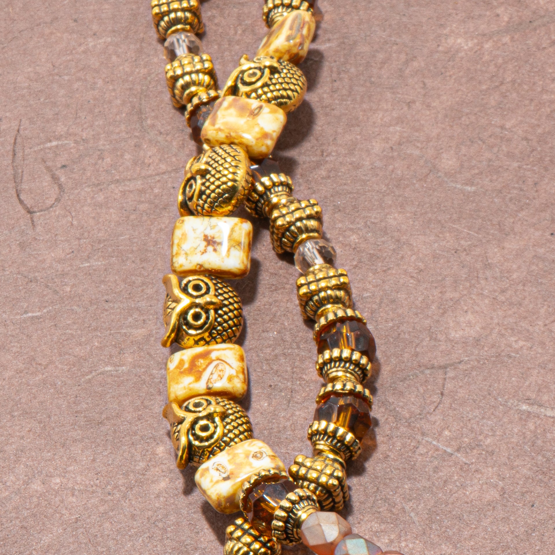 Bead Strand Duo in Autumnal Owl