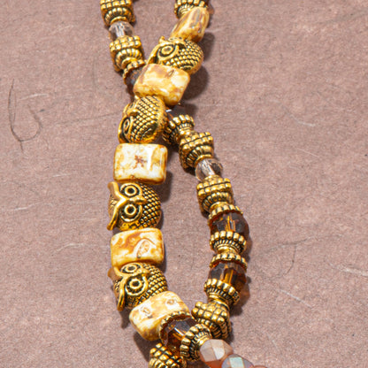 Bead Strand Duo in Autumnal Owl