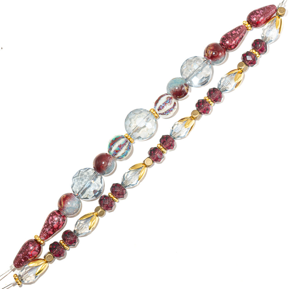 Bead Strand Duo in Cranberry Season