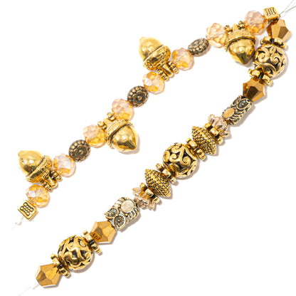 Bead Strand Duo in Golden Acorn
