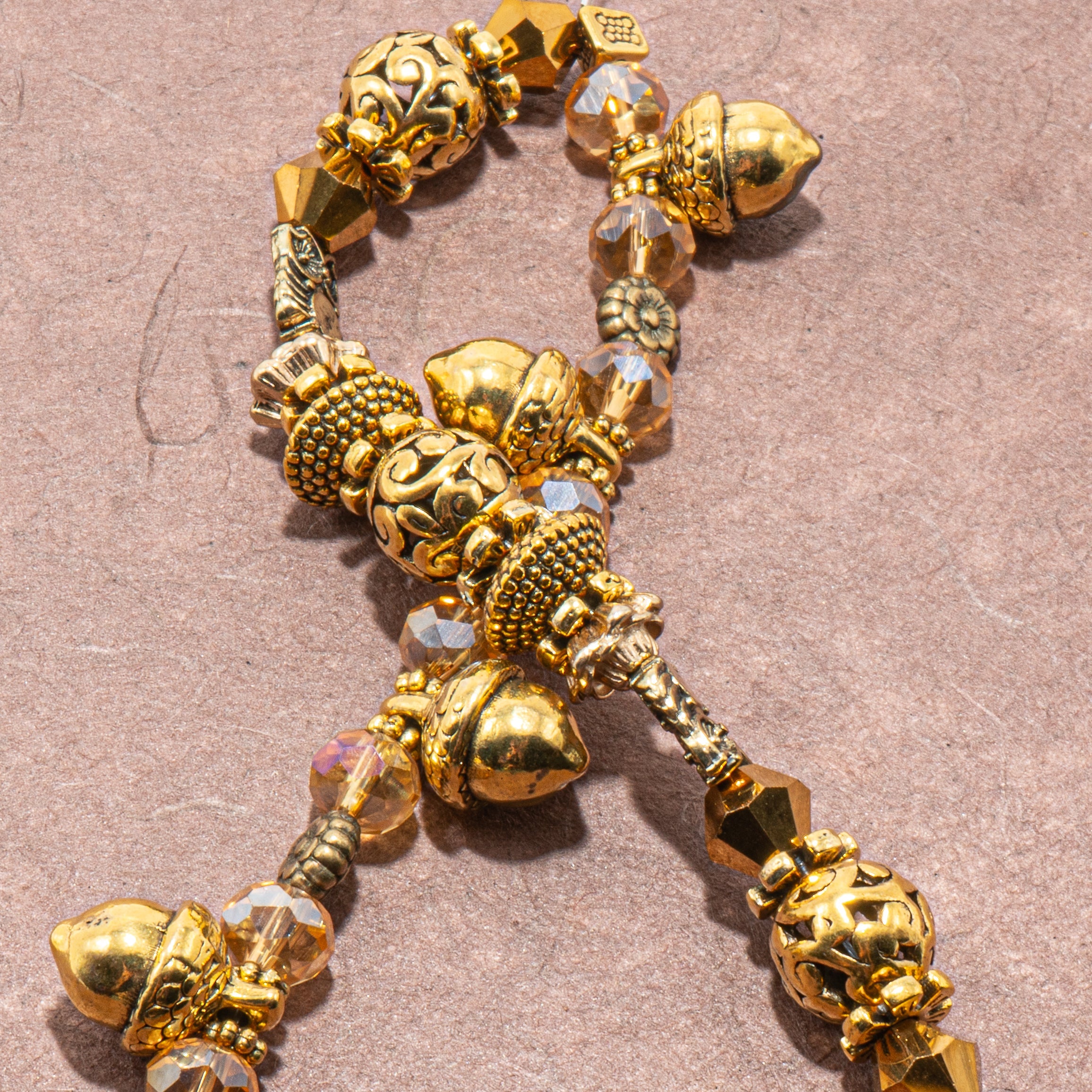 Bead Strand Duo in Golden Acorn