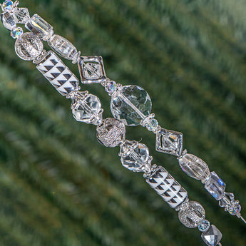 Holiday Glass Bead Strand Duo in Ice Skating