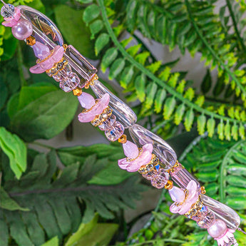 Glass Bead Strand Duo in Cherry Blossoms