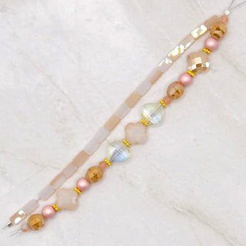 Bead Strand Duo in Precious Pink