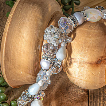 Bead Strand Duo in Snowfall Splendor