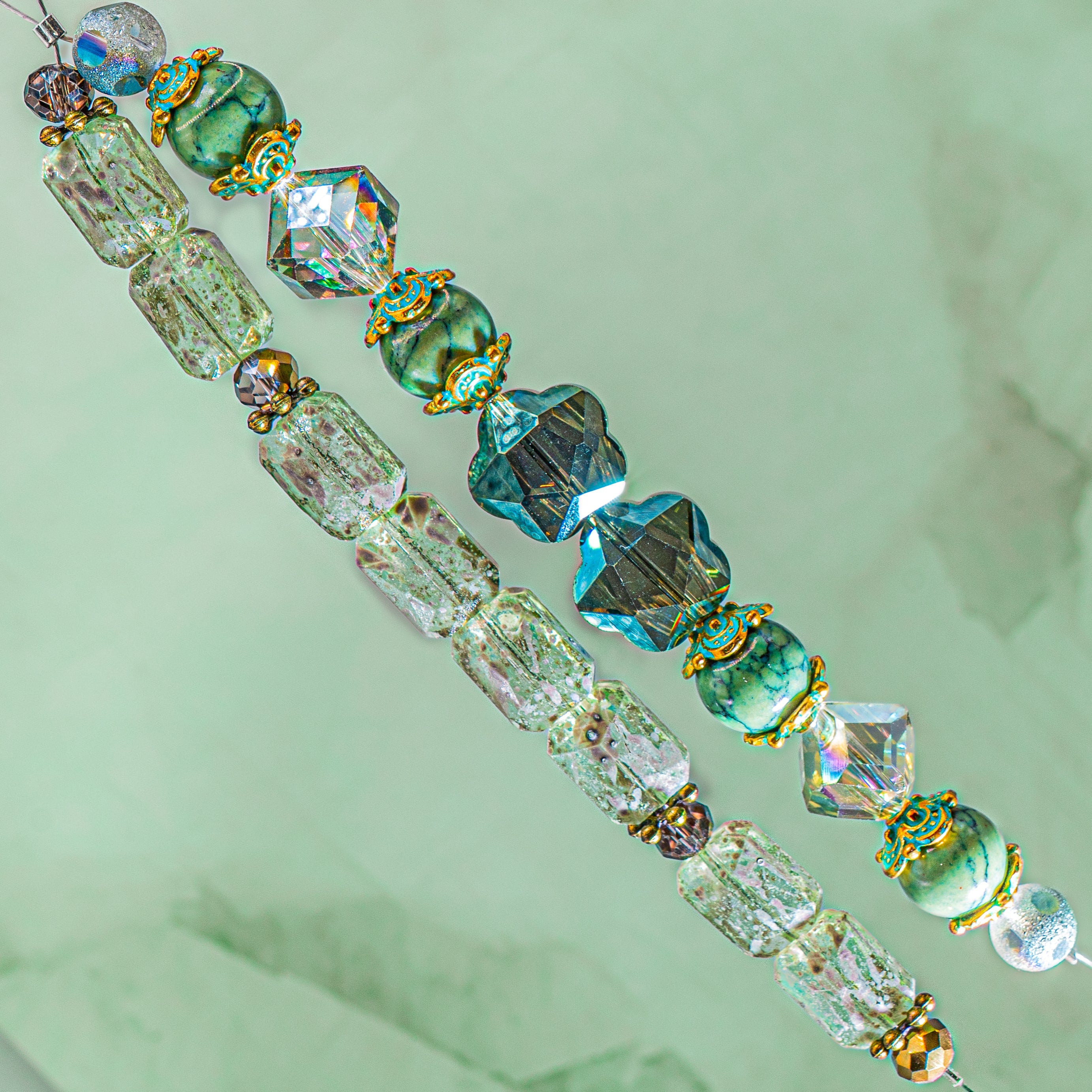 Bead Strand Duo in Sparkle n Sage