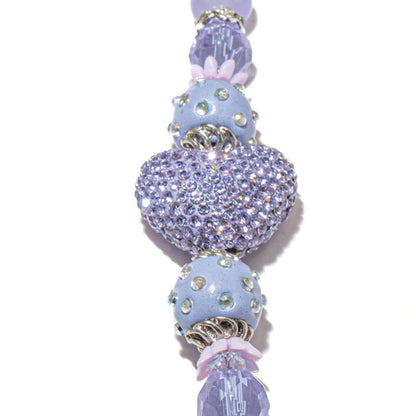 Bead Strand in Boho Lavender Hearts