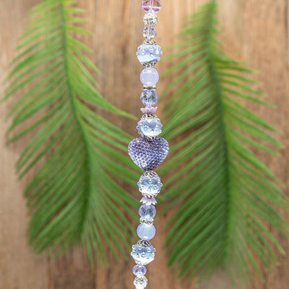 Bead Strand in Boho Lavender Hearts