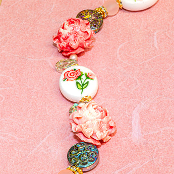 Bead Strand in Colorful Chrysanthemum