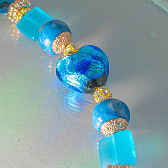 Bead Strand in Hearts & Waves