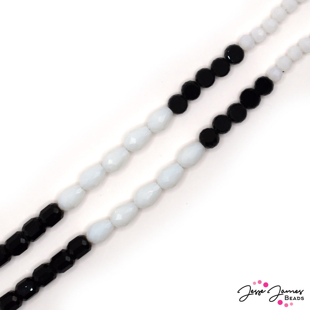 Bead Strand in Midnight Snowfall Ombre