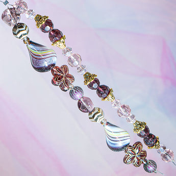 Lampwork Bead Strand in Sugar Plum Treat