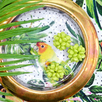 Beaded Bead Pair in Giant Green Anemone