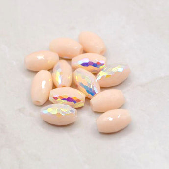 Beads By The Dozen AB Faceted Glass Peachy Keen