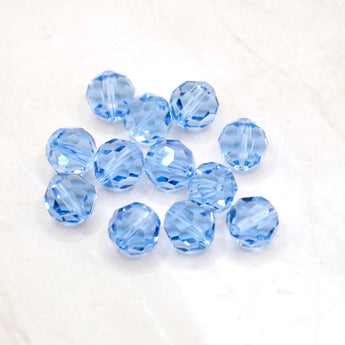Beads By The Dozen Glass Rondelles in Sky Blue