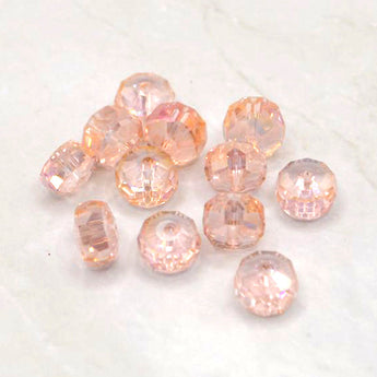 Beads By The Dozen Faceted Glass Spacers in Pink