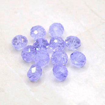 Beads By The Dozen Glass Rondelles in Lilac Purple