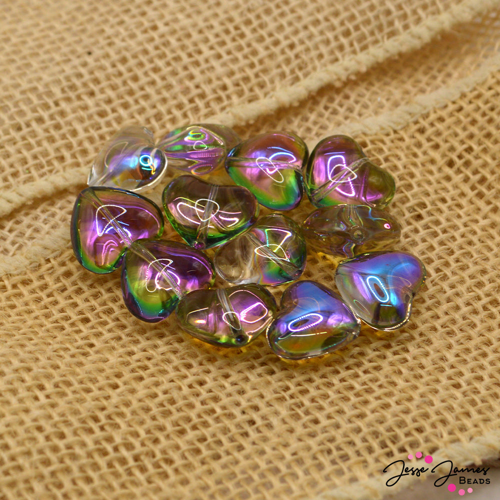 Beads By The Dozen in AB Crystal Hearts