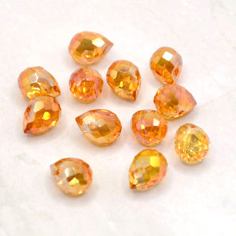 Beads By The Dozen Faceted Glass Sunshine Teardrops