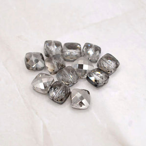 Beads By The Dozen Glass Tile Beads in Sparkling Silver