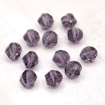 Beads By The Dozen Twisted Glass Rondelles in Purple