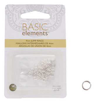 BeadSmith Basic Elements 4mm Jump Rings in Silver