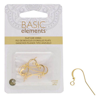 BeadSmith Basic Elements Flat Ear Wires in Gold