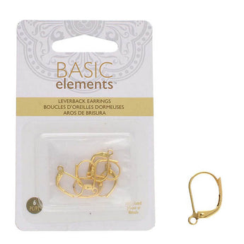 BeadSmith Basic Elements Leverback Ear Wires in Gold