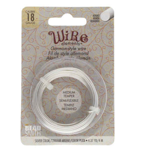 BeadSmith Wire Elements 18 Gauge German Style Wire in Silver